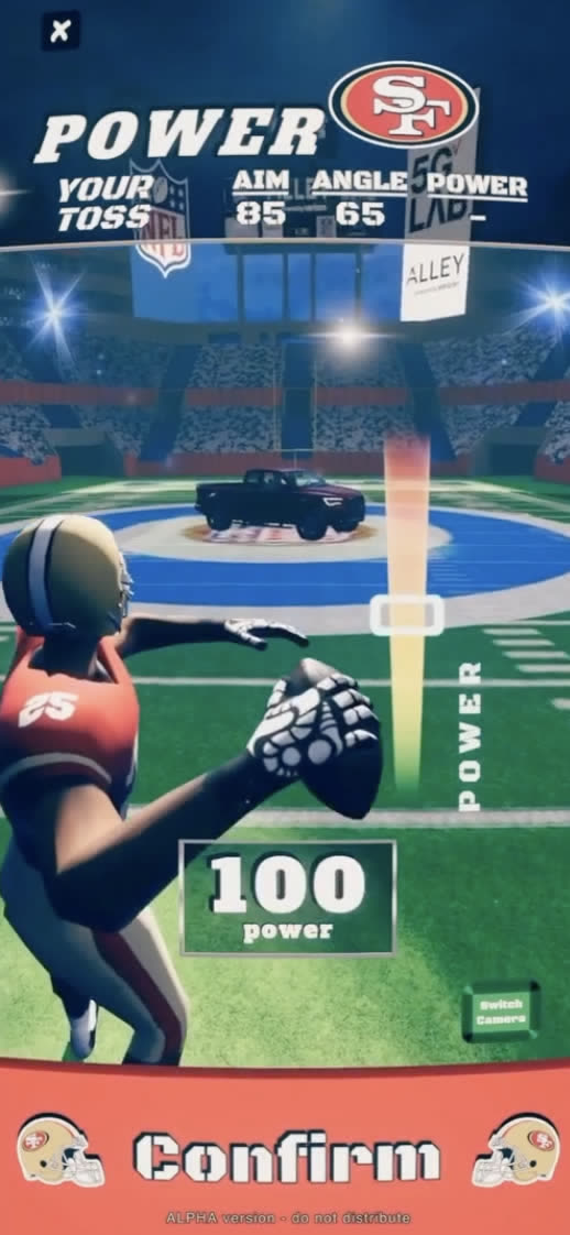 NFL Ultra Toss · ui · power your toss